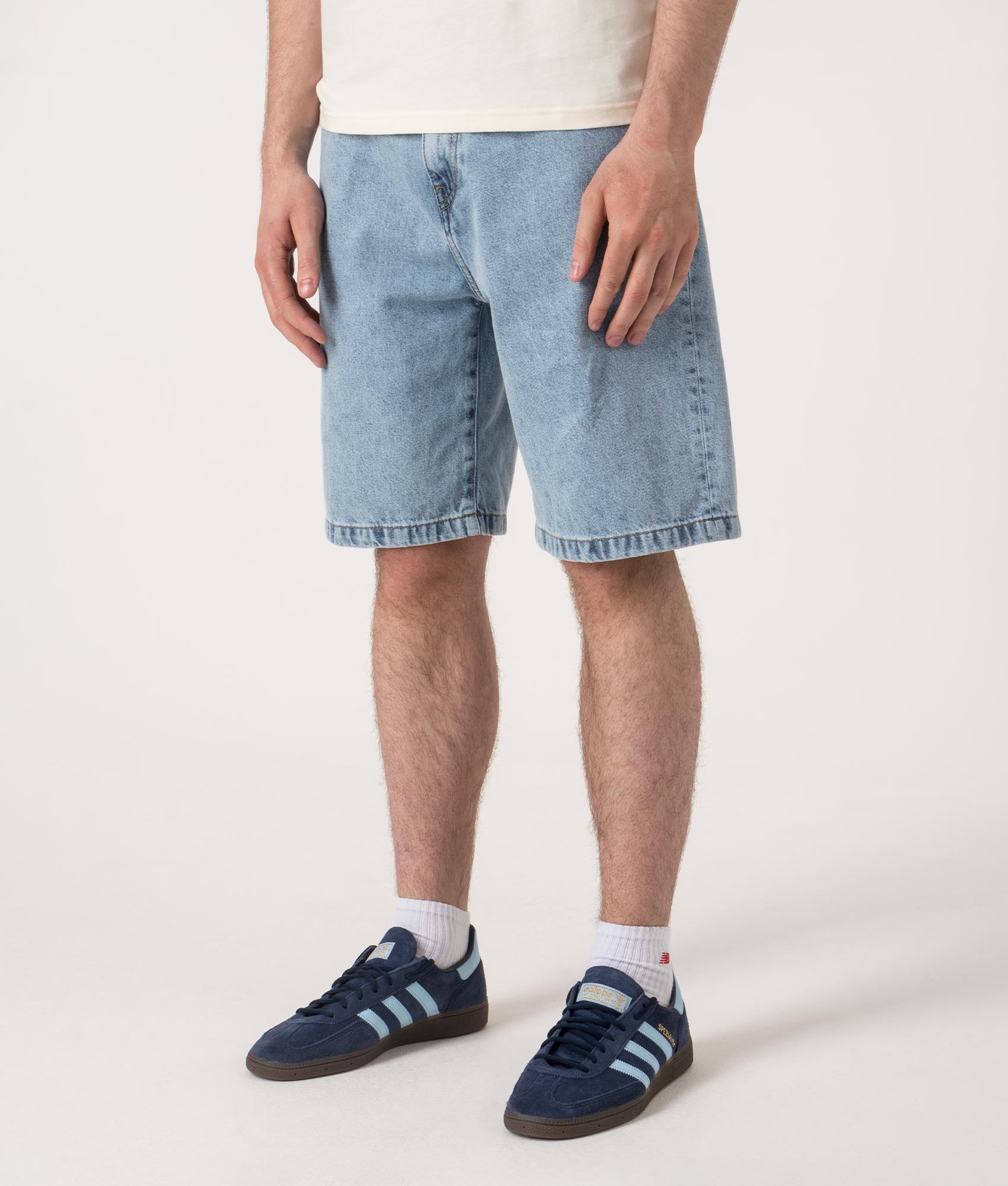 Relaxed Fit Landon Shorts. Shot by EQVVS. Model Angled Shot.