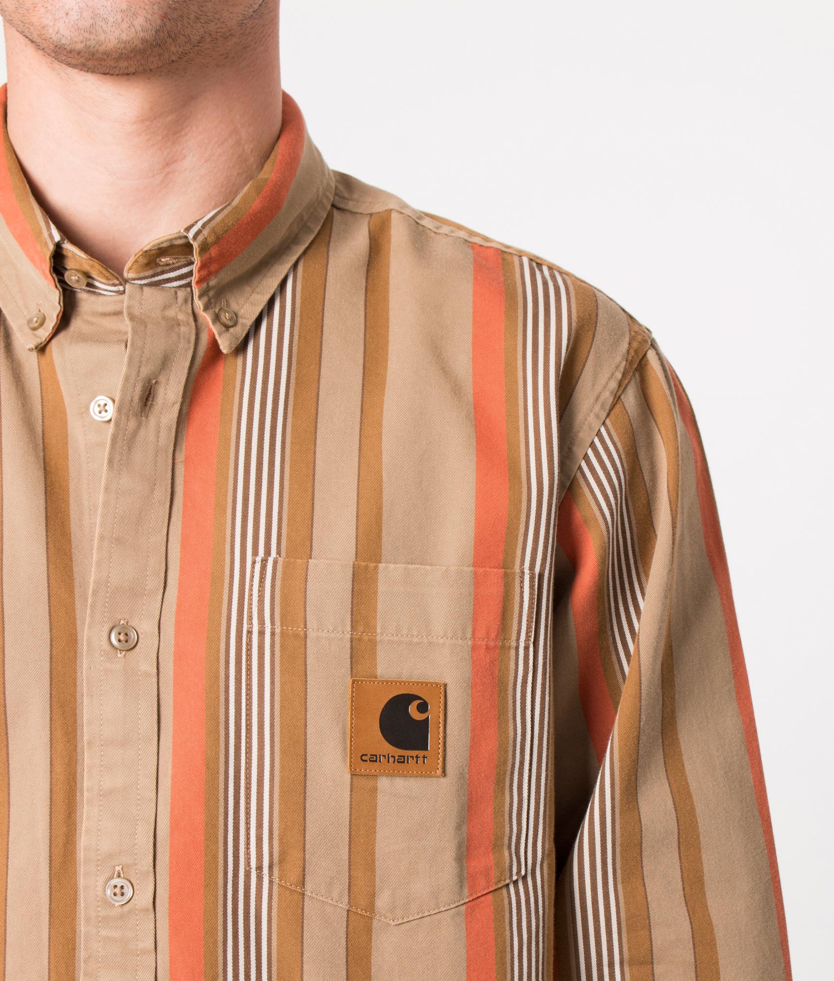 Relaxed-Fit-Dorado-Shirt-Dorado-Stripe/Leather-Carhartt-WIP-EQVVS