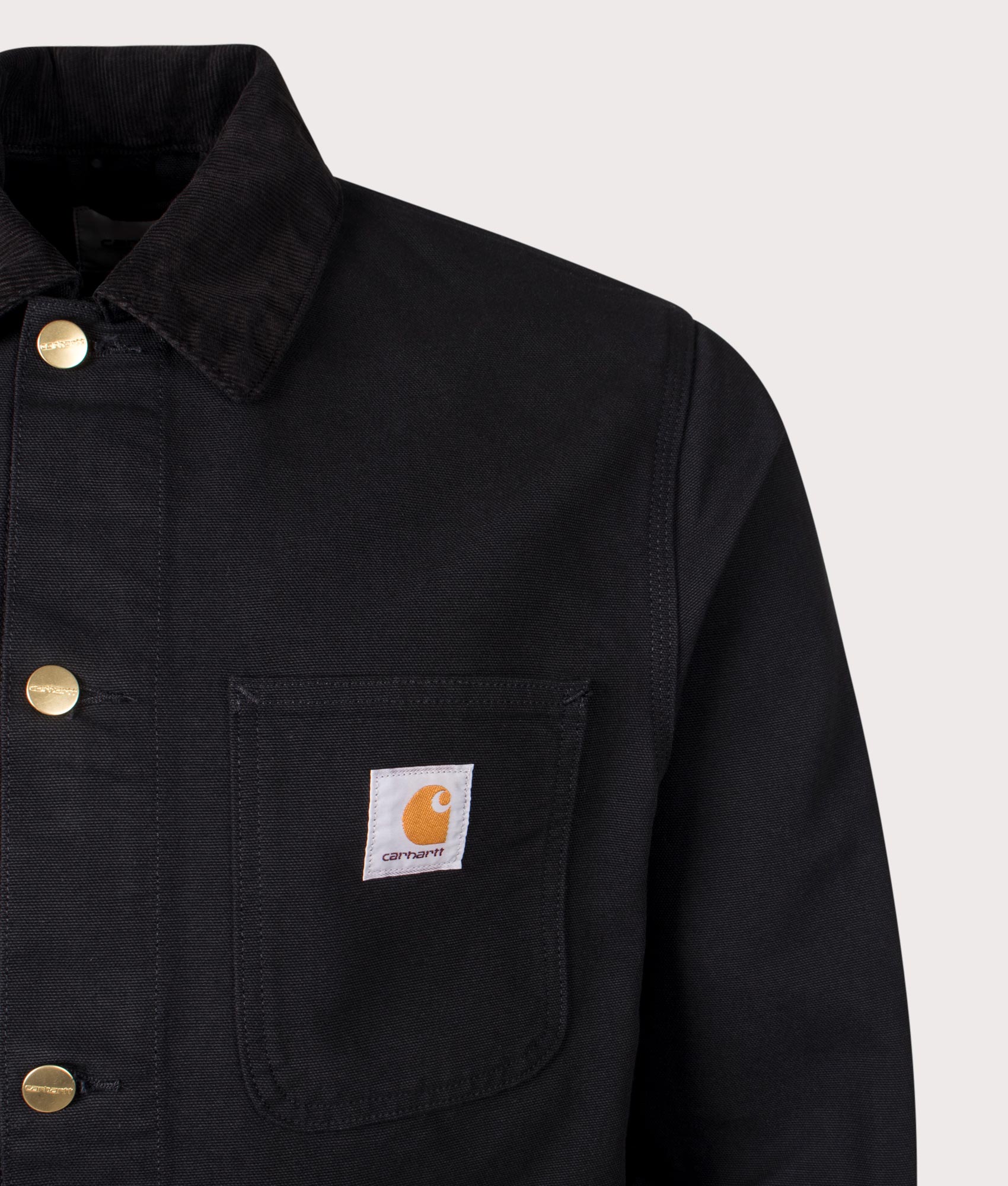 Carhartt WIP Michigan Coat in Black at EQVVS Menswear Detail Shot