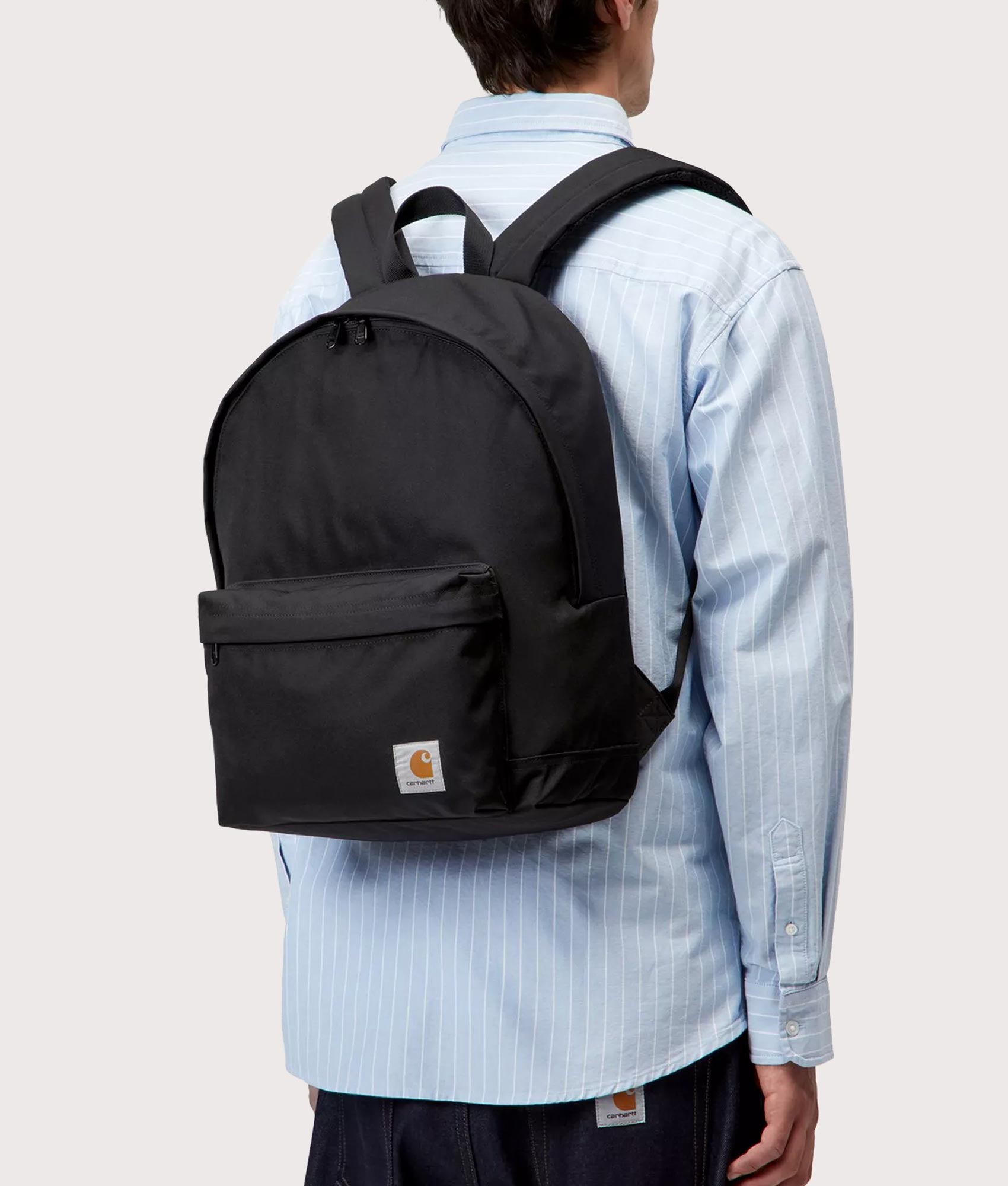 Jake-Recycled-Canvas-Backpack-Black--Carhartt-WIP-EQVVS-Model-Shot