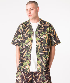 Relaxed-Fit-Short-Short-Lumen-Shirt-Lumen-Print/Black-Carhartt-WIP-EQVVS