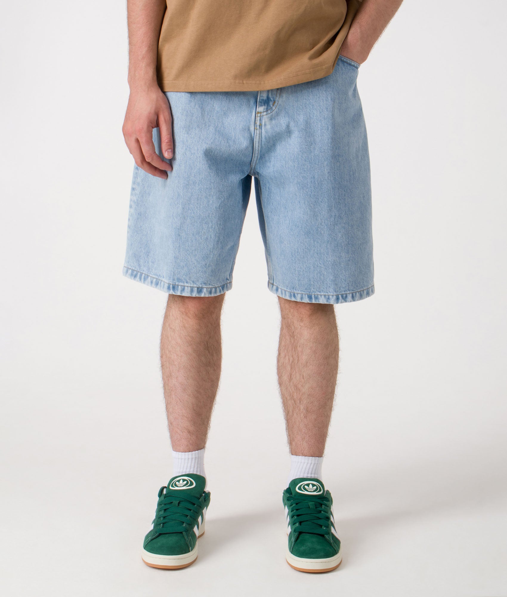 Relaxed Fit Brandon Shorts. Shot by EQVVS. Front model shot.