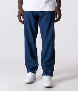 Relaxed-Fit-Single-Knee-Pants-0106 -Blue-Carhartt-WIP-EQVVS-Front-Image