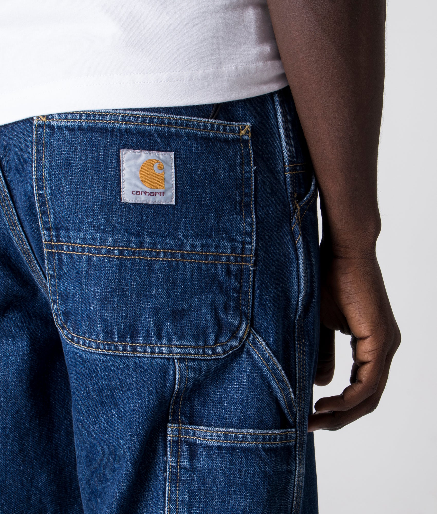 Relaxed-Fit-Single-Knee-Pants-0106 -Blue-Carhartt-WIP-EQVVS-Detail-Image
