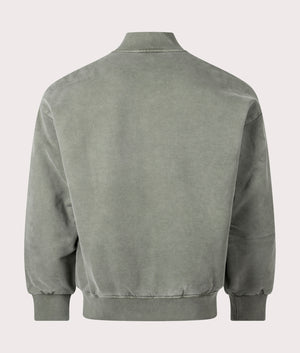 Carhartt WIP Vista Bomber Sweatshirt in Smoke Green, 100% Cotton Back Shot at EQVVS