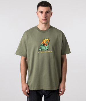 Relaxed-Fit-Warm-Embrace-T-Shirt Dollar-Green-Carhartt-WIP-EQVVS-Front-Image