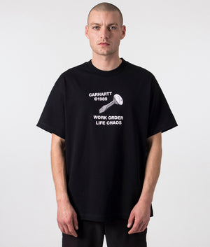 Relaxed-Fit-Strange-Screw-T-Shirt-Black-Carhartt-WIP-EQVVS-Front-Image
