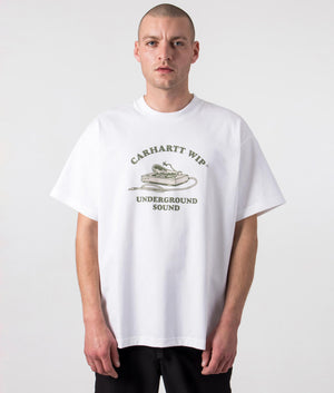 Relaxed-Fit-Underground-Sound-T-Shirt-White-Carhartt-WIP-EQVVS-Front-Image