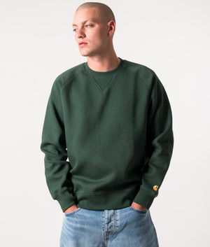 Chase-Sweatshirt-Discovery-Green/Gold-Carhartt-WIP-EQVVS