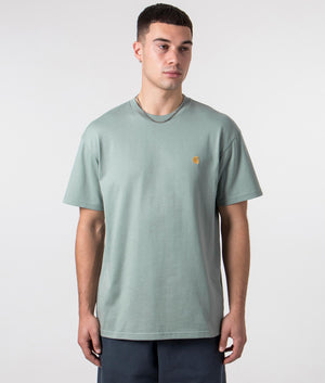 Relaxed-Fit-Chase-T-Shirt-Glassy-Teal/Gold-Carhartt-WIP-EQVVS