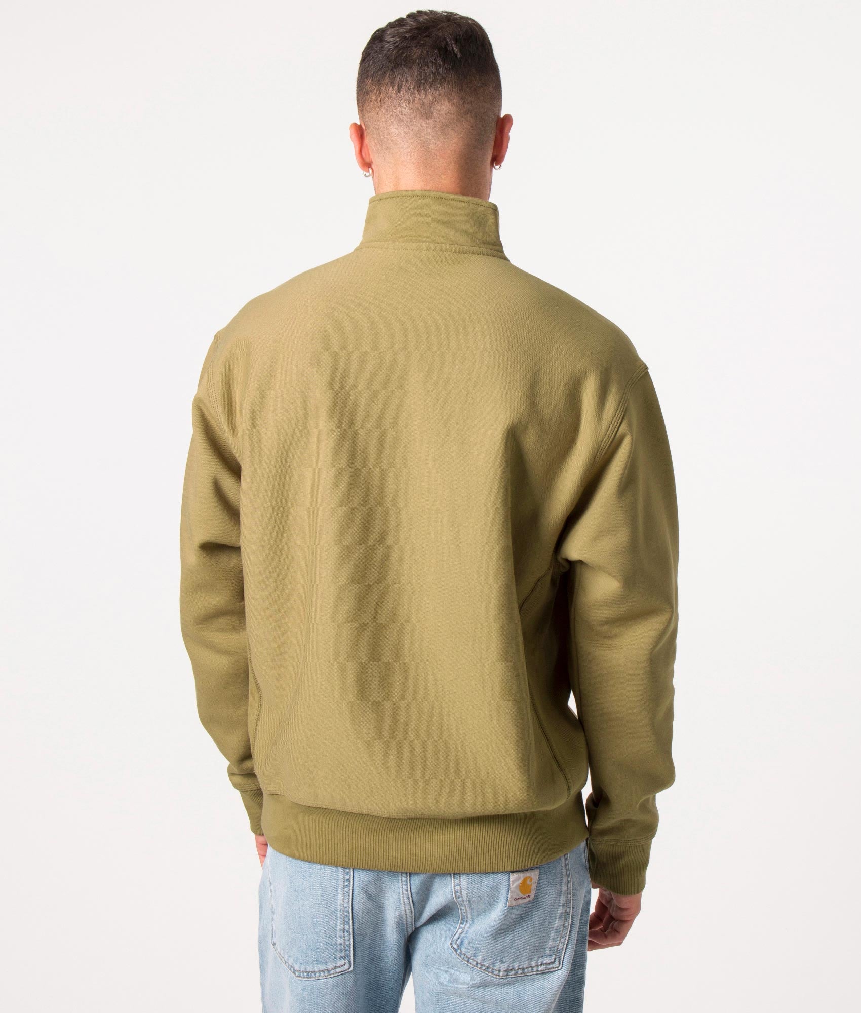 Relaxed-Fit-Quarter-Zip-American-Script-Sweatshirt-Larch-Carhartt-WIP-EQVVS