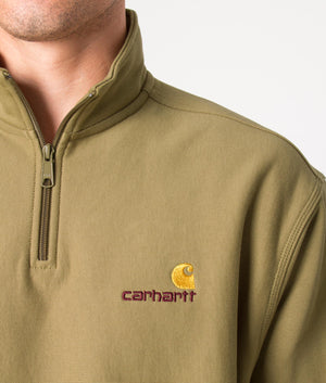 Relaxed-Fit-Quarter-Zip-American-Script-Sweatshirt-Larch-Carhartt-WIP-EQVVS