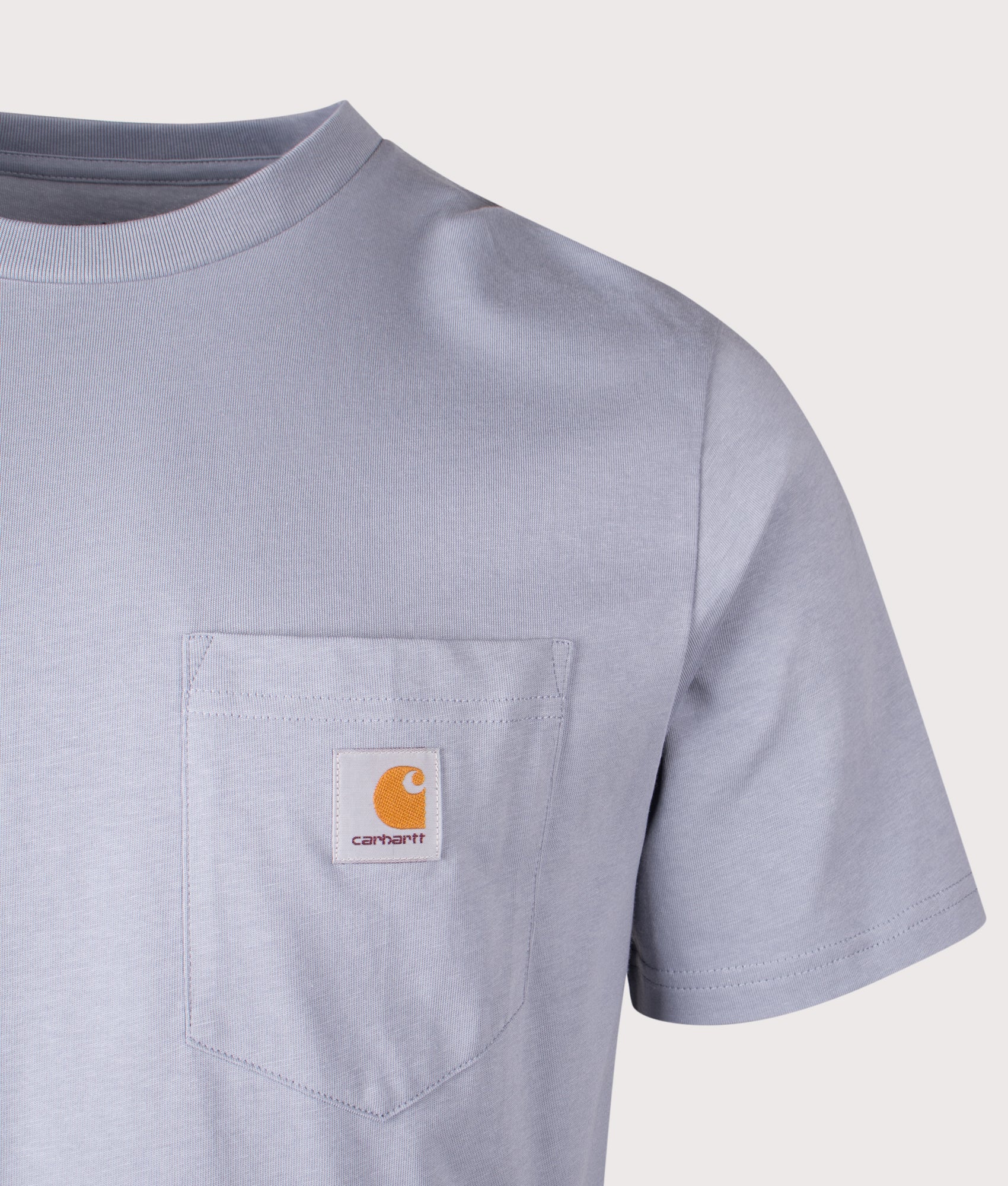 Carhartt WIP Pocket T-Shirt in Mirror at EQVVS Menswear. Detail shot.