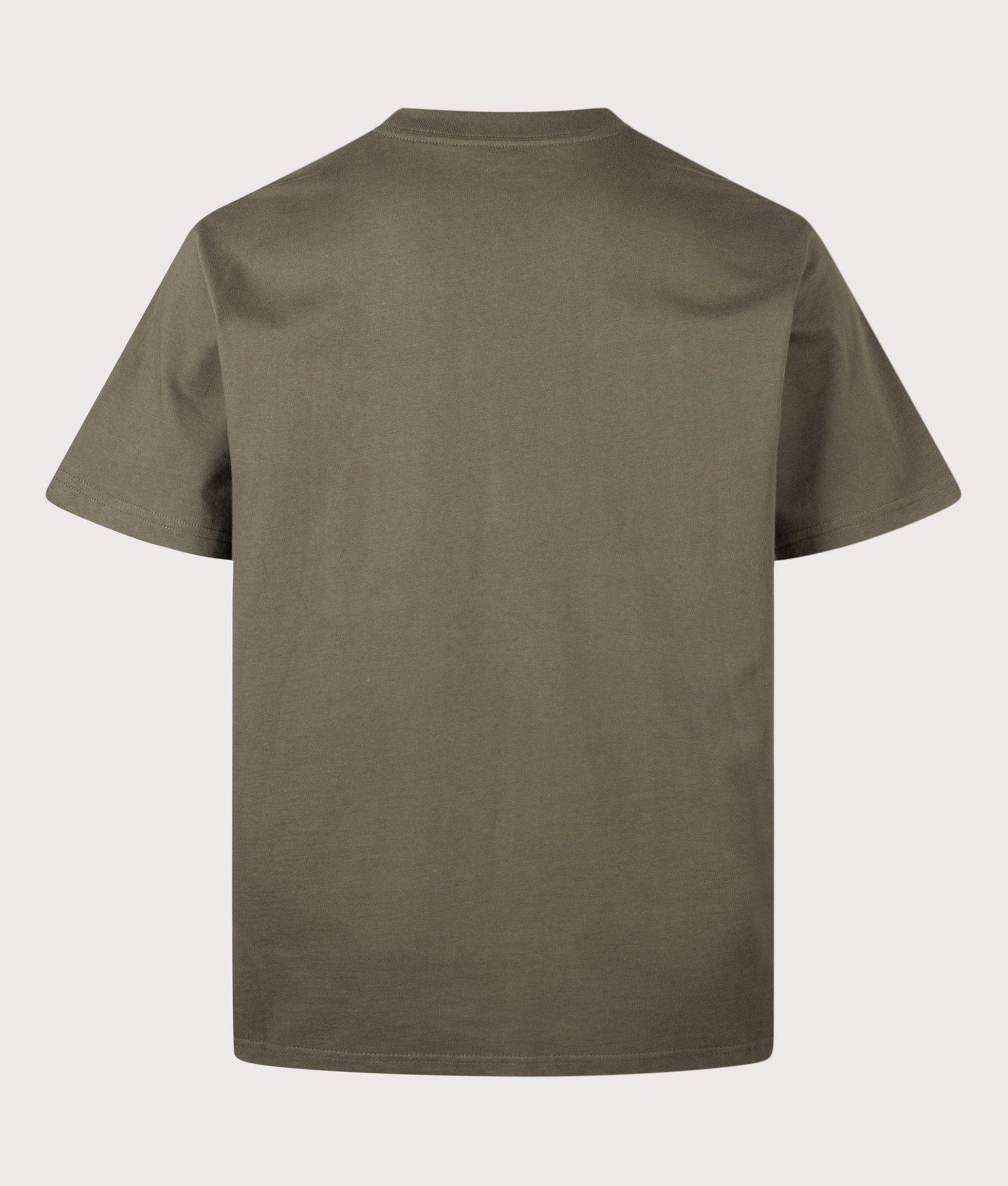Carhartt WIP Loose Fit Script Embroidery T-Shirt in Cypress and Black at EQVVS Menswear. Back shot.