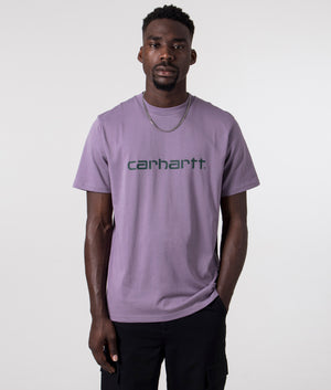 Script-T-Shirt-Carhartt-WIP-Glassy-Purple-Discovery-Green-EQVVS-Front-image