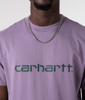 Script-T-Shirt-Carhartt-WIP-Glassy-Purple-Discovery-Green-EQVVS-Detail image