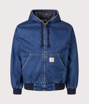 Relaxed Fit OG Active Jacket in Blue | 100% Cotton | Carhartt WIP | Shot at EQVVS | Front shot 