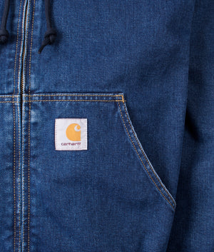 Relaxed Fit OG Active Jacket in Blue | 100% Cotton | Carhartt WIP | Shot at EQVVS | Front detail shot 