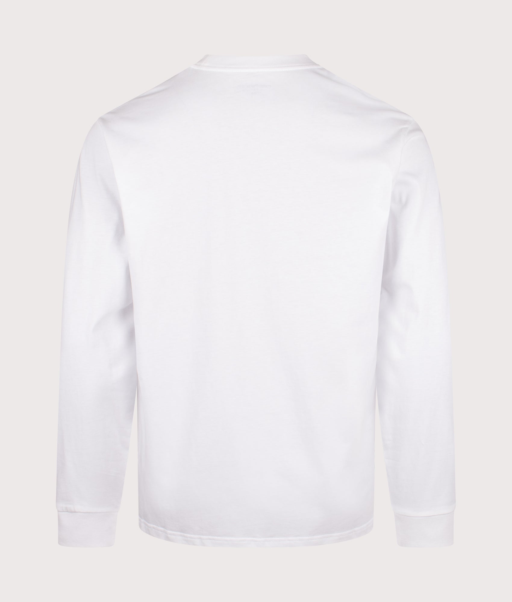 Relaxed Fit Script Embroidery Long Sleeve T-Shirt in White | 100% Cotton | Carhartt WIP | EQVVS | Back shot 