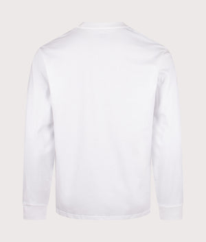 Relaxed Fit Script Embroidery Long Sleeve T-Shirt in White | 100% Cotton | Carhartt WIP | EQVVS | Back shot 