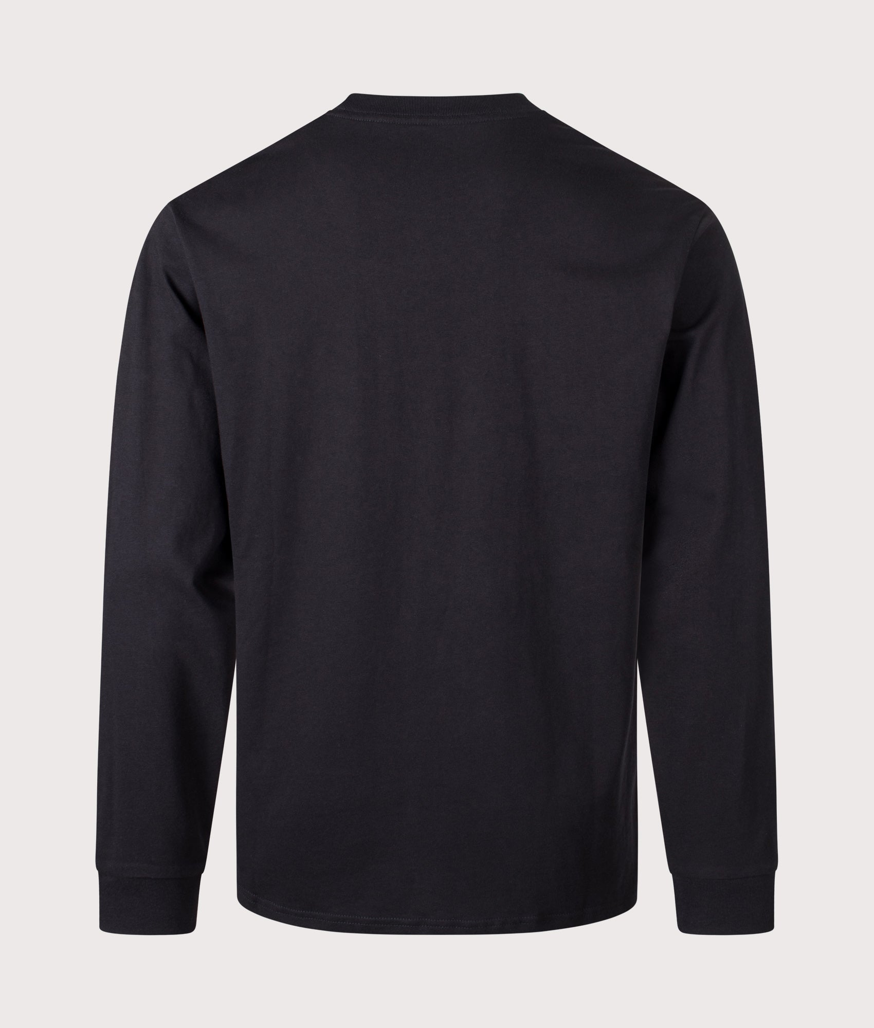 Relaxed Fit Script Embroidery Long Sleeve T-Shirt in Black/White | 100% Cotton | Carhartt WIP | EQVVS | Back shot 