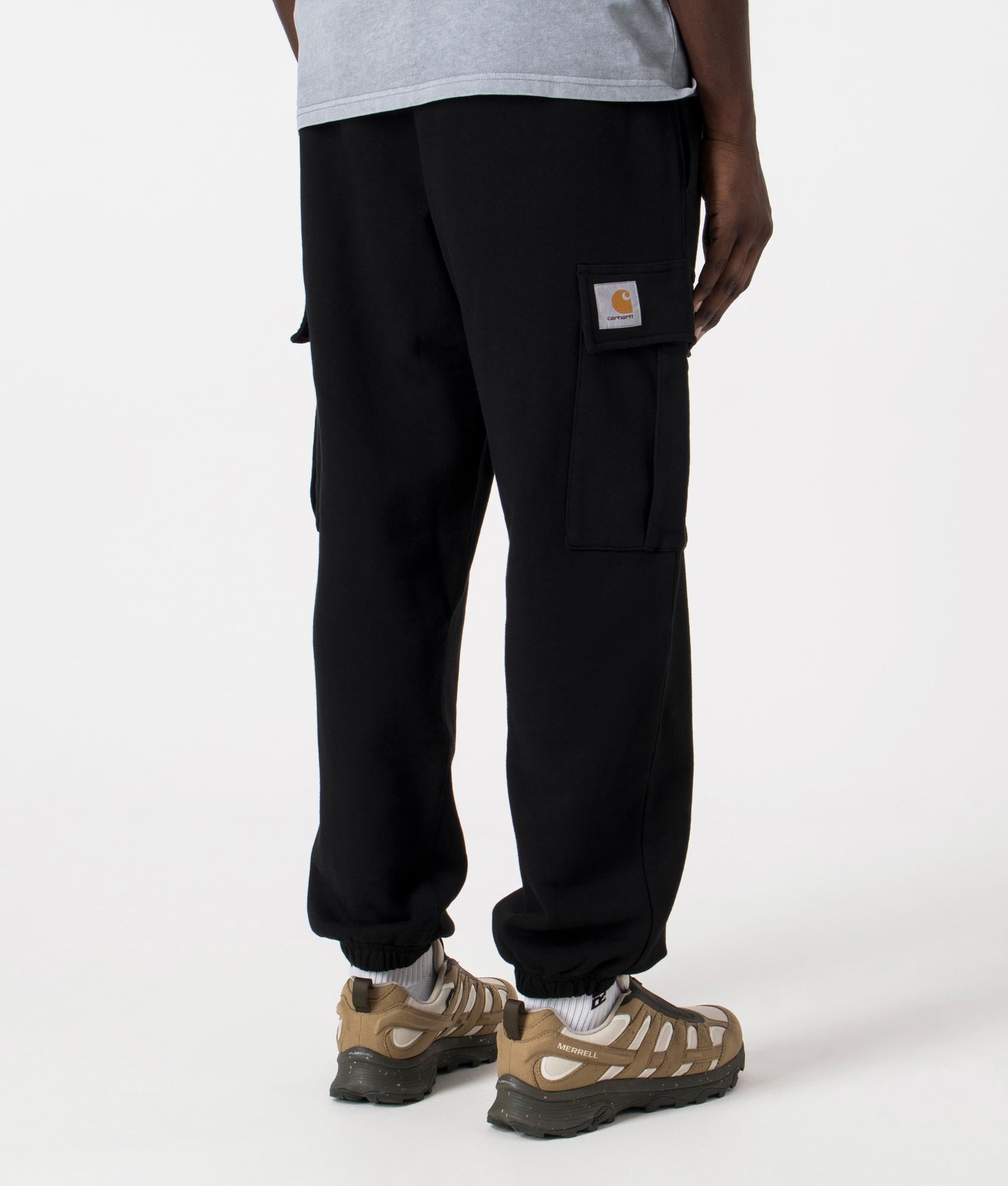 Cargo Joggers in Black by Carhartt WIP. EQVVS Back Angle Shot.
