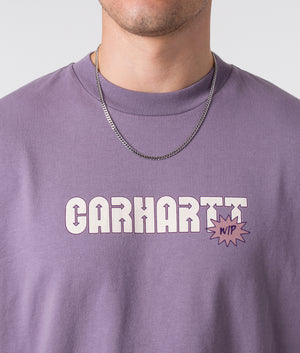 Relaxed-Fit-Arrow-Script-TShirt-1NH06-Glassy-Purple-Carhartt-WIP-EQVVS-Detail-Image