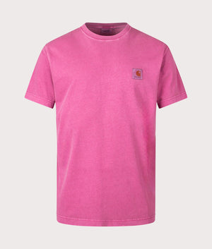 Relaxed Fit Nelson T-Shirt in Magenta by Carhartt WIP. EQVVS Front Angle Shot.