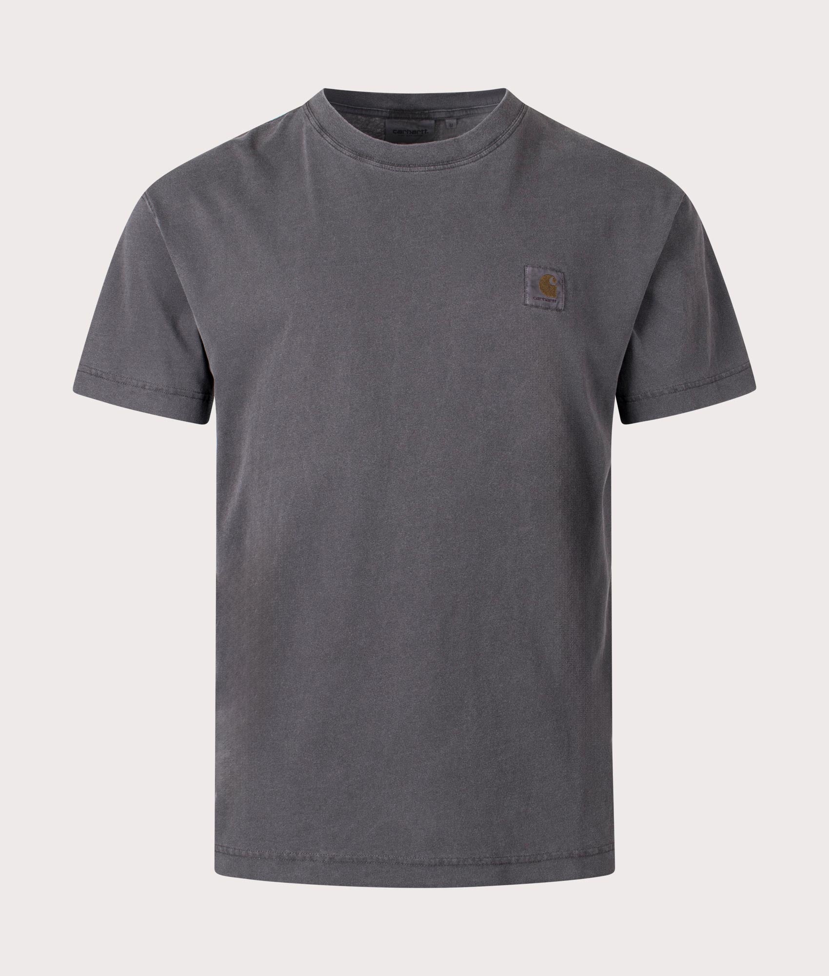 Relaxed Fit Nelson T-Shirt in Charcoal by Carhartt WIP. EQVVS Front Angle Shot.