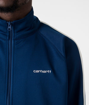 Relaxed Fit Benchill Jacket in Elder & Wax by Carhartt WIP. EQVVS Detail Shot.