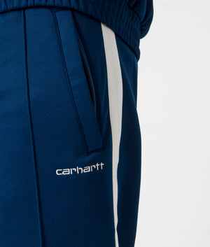 Relaxed Fit Benchill Joggers in Elder & Wax by Carhartt WIP. EQVVS Detail Shot.
