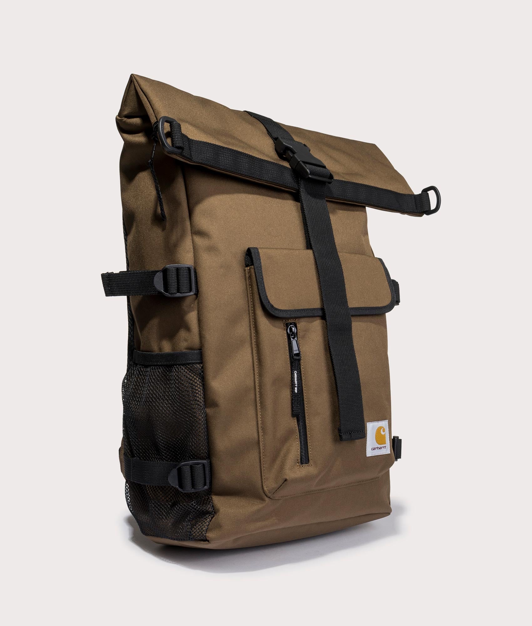 Carhartt WIP Philis Backpack in 1ZDXX Lumber side front shot at EQVVS