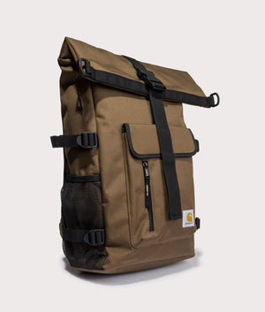 Carhartt WIP Philis Backpack in 1ZDXX Lumber side front shot at EQVVS