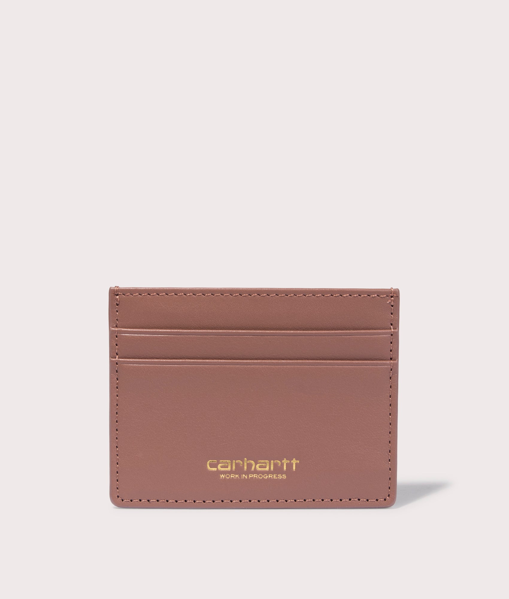 Carhartt WIP Vegas Cardholder in Cognac/Gold at EQVVS front shot
