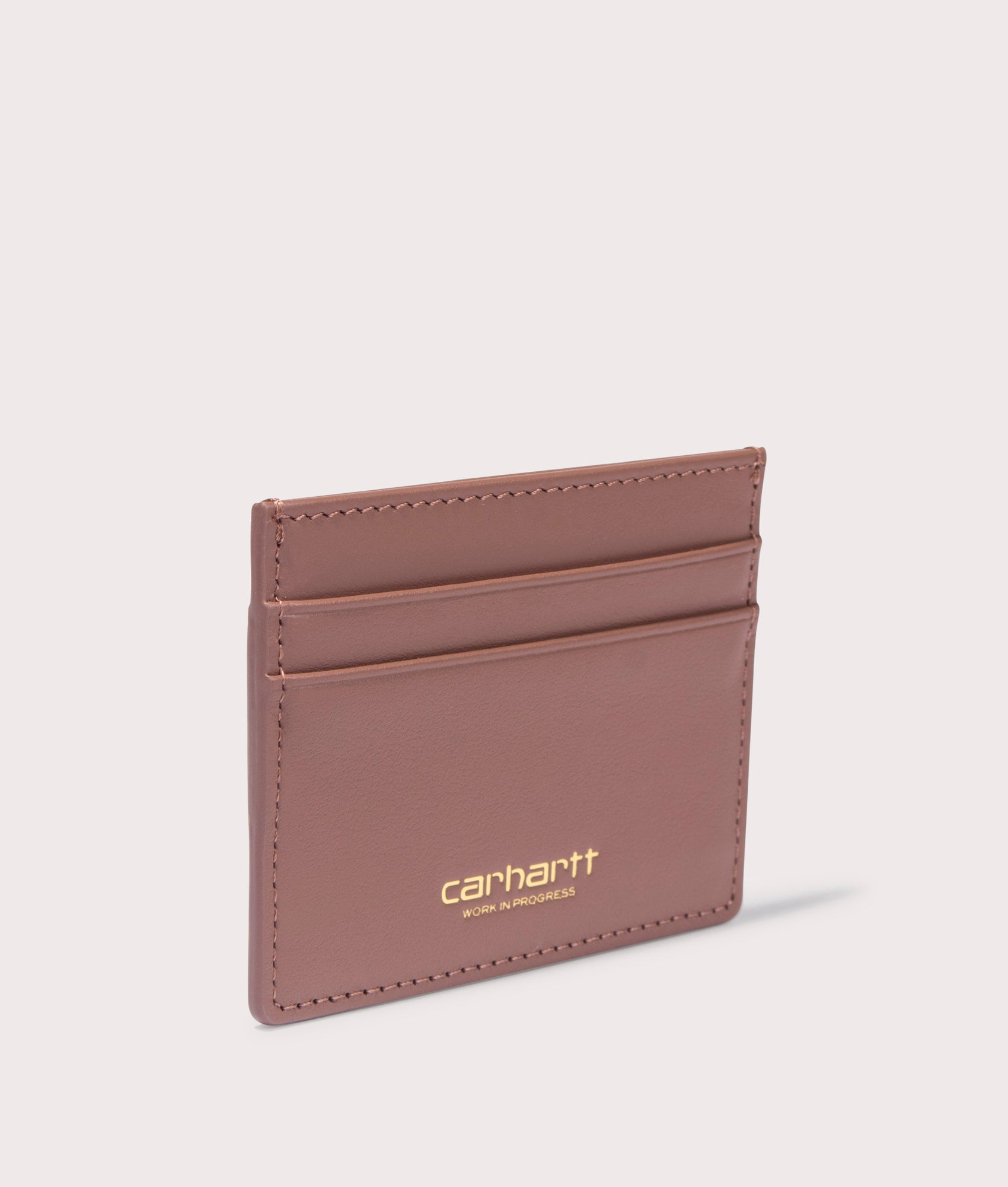 Carhartt WIP Vegas Cardholder in Cognac/Gold at EQVVS angle shot
