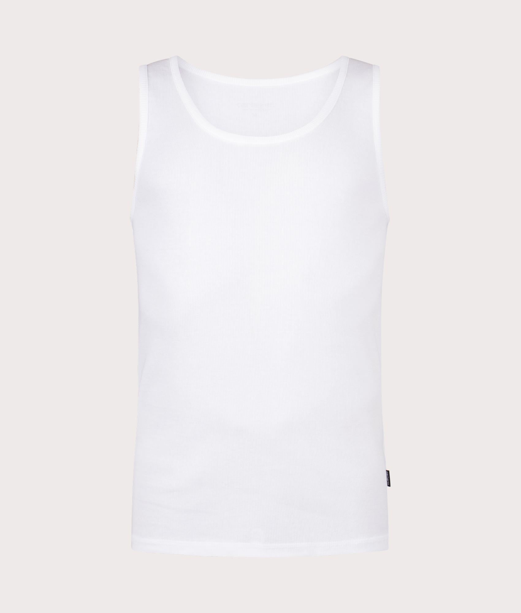 A-Shirt in White by Carhartt WIP. EQVVS Front Angle Shot.