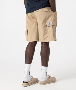 Cole Cargo Shorts in Sable Beige, 100% Cotton by Carhartt WIP. EQVVS Back Angle Shot.