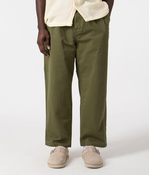 Carhartt WIP Marv Pants in Green, 100% Cotton Front Shot at EQVVS