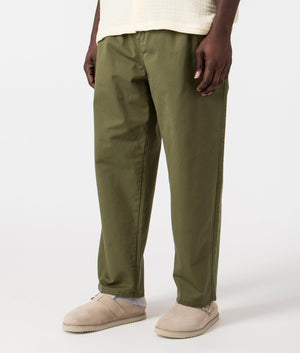Carhartt WIP Marv Pants in Green, 100% Cotton Angle Shot at EQVVS