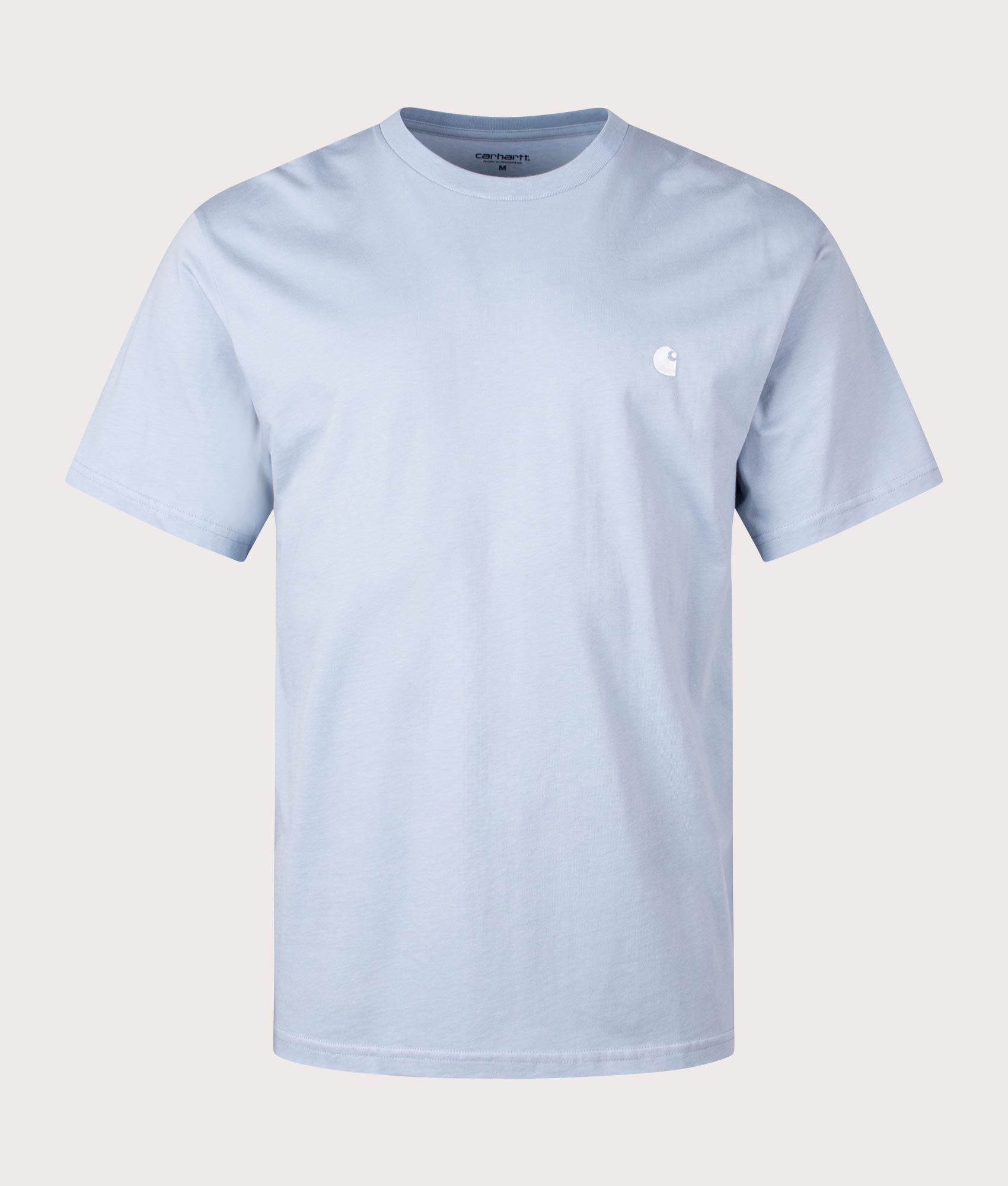 Madison T-Shirt in Frosted Blue by Carhartt WIP. EQVVS Front Angle Shot.