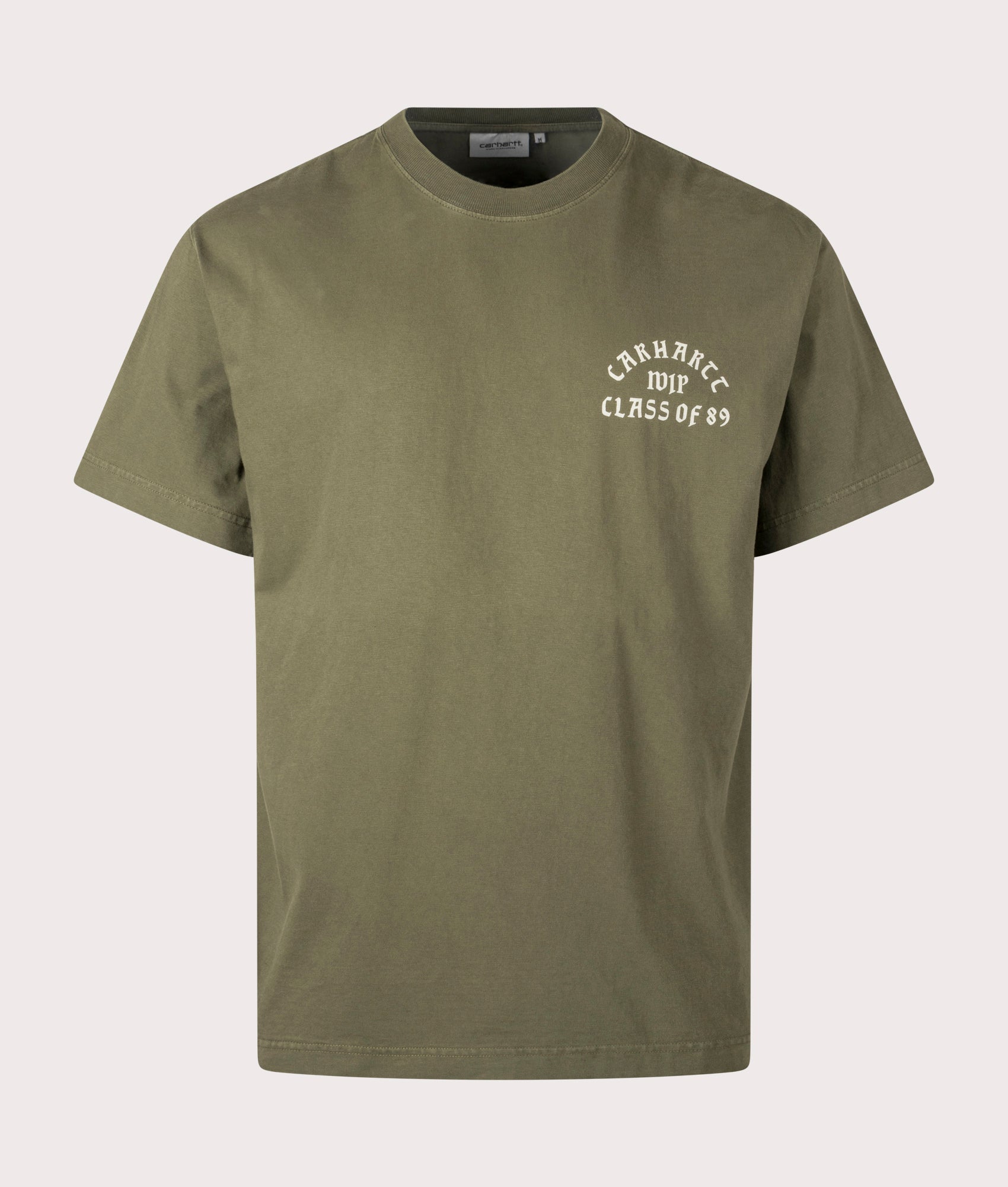 Carhartt WIP Relaxed Fit Class of 89 T-Shirt in Dundee/White. Front angle shot at EQVVS.