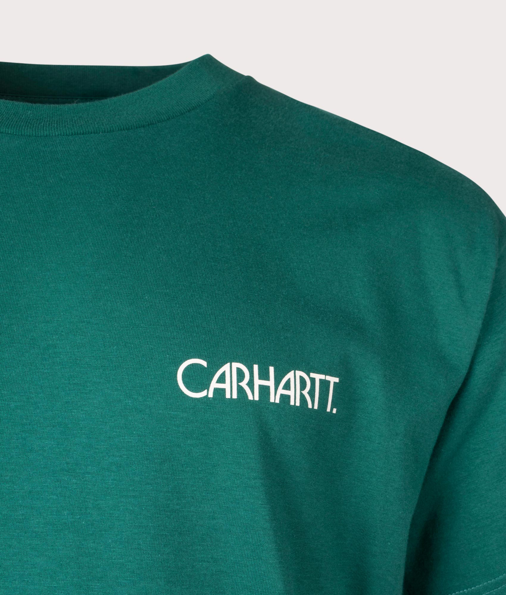 Carhartt WIP Relaxed Fit Soil T-Shirt in 1XHXX Chervil detail shot at EQVVS