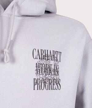 Carhartt WIP Relaxed Fit Always a WIP Hoodie in Sonic Silver Featuring Black Cahartt Logo Back Print, Chest Shot at EQVVS