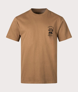 Relaxed Fit Icons T-Shirt in Hamilton Brown Black by Carhartt. EQVVS Front Angle Shot.