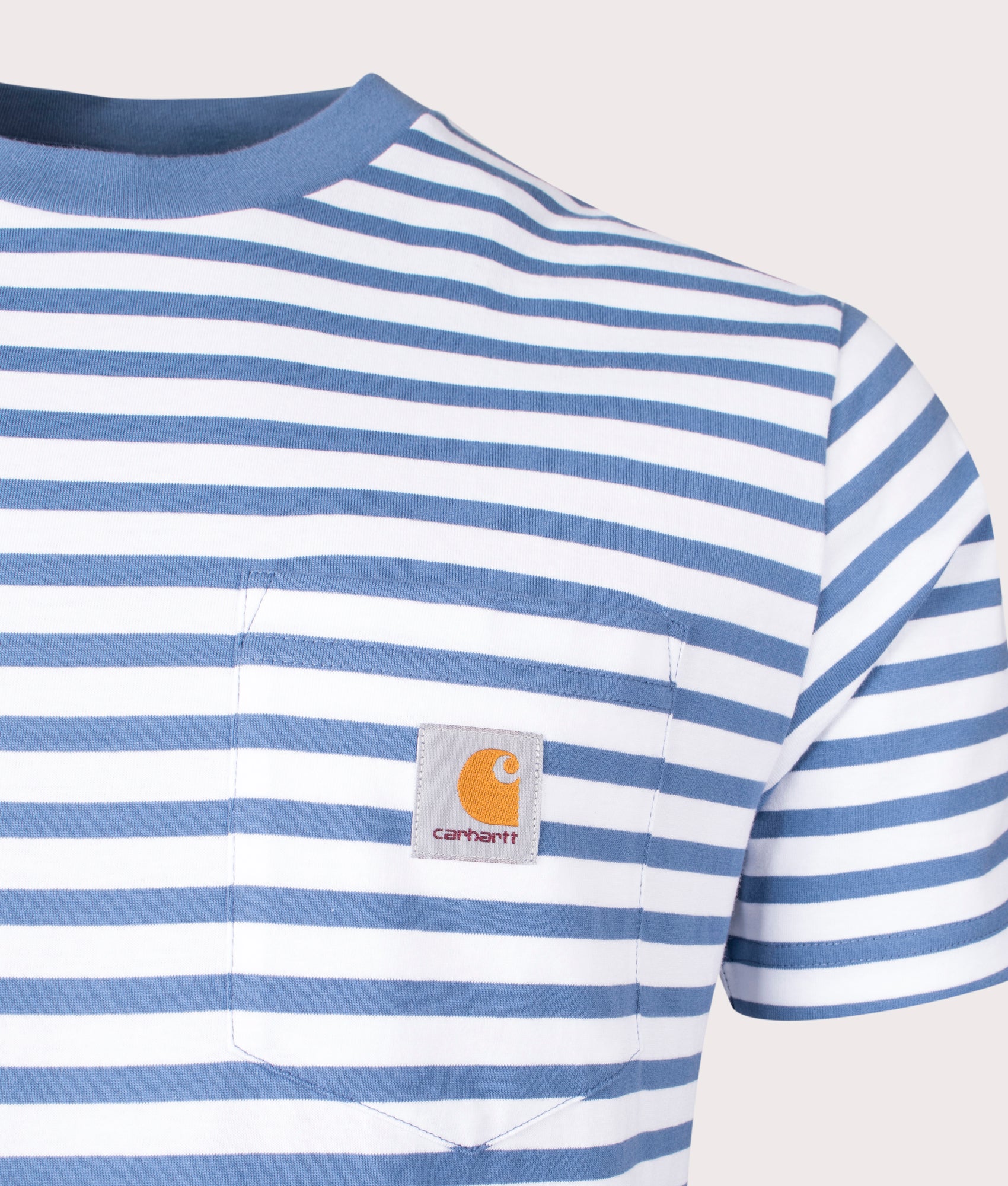 Seidler Pocket T-Shirt in Sorrent White by Carhartt WIP. EQVVS Detail Shot.
