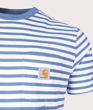 Seidler Pocket T-Shirt in Sorrent White by Carhartt WIP. EQVVS Detail Shot.