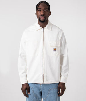 Carhartt WIP Rainer Overshirt in Off-White, 100% Cotton. Front Shot at EQVVS.