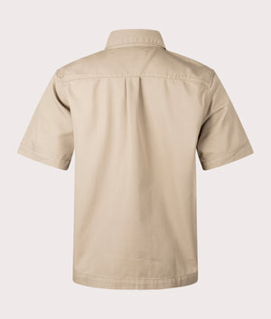 Carhartt WIP Short Sleeve Sandler Zip Through Shirt in Sable, Back Shot at EQVVS