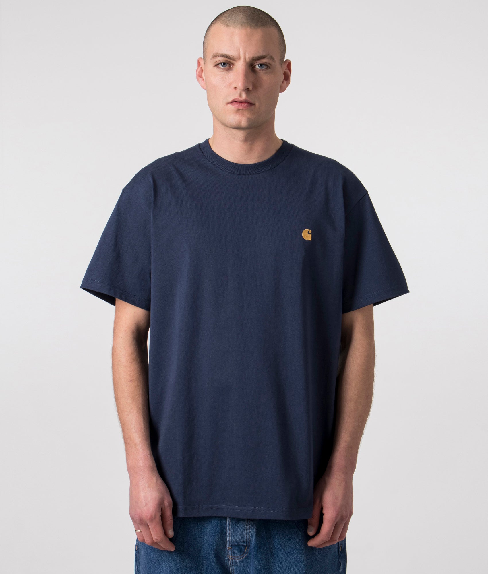 Loose-Chase-T-Shirt-1YUXX-Blue/Gold-Carhartt-WIP-EQVVS