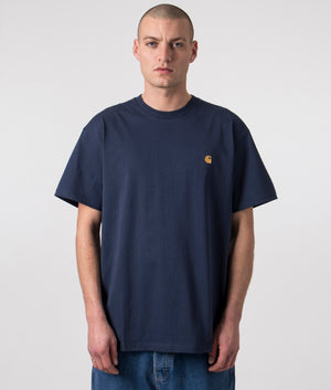 Loose-Chase-T-Shirt-1YUXX-Blue/Gold-Carhartt-WIP-EQVVS